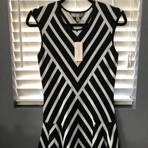 Banana Republic black & white sweater dress